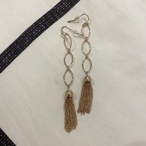 Gold Tassel Drop Earrings